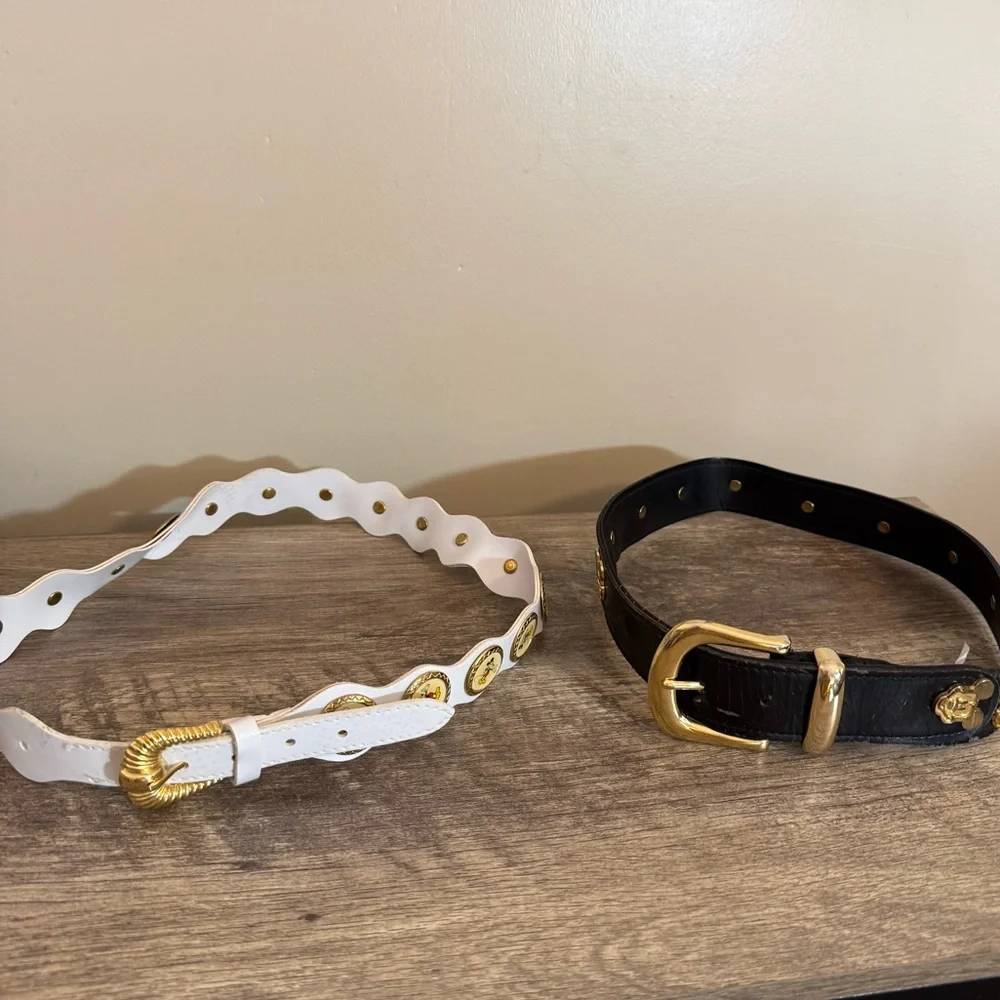 Vintage Disney Mickey & Co Belt Youth? Medium/Large White Simulated Leather
